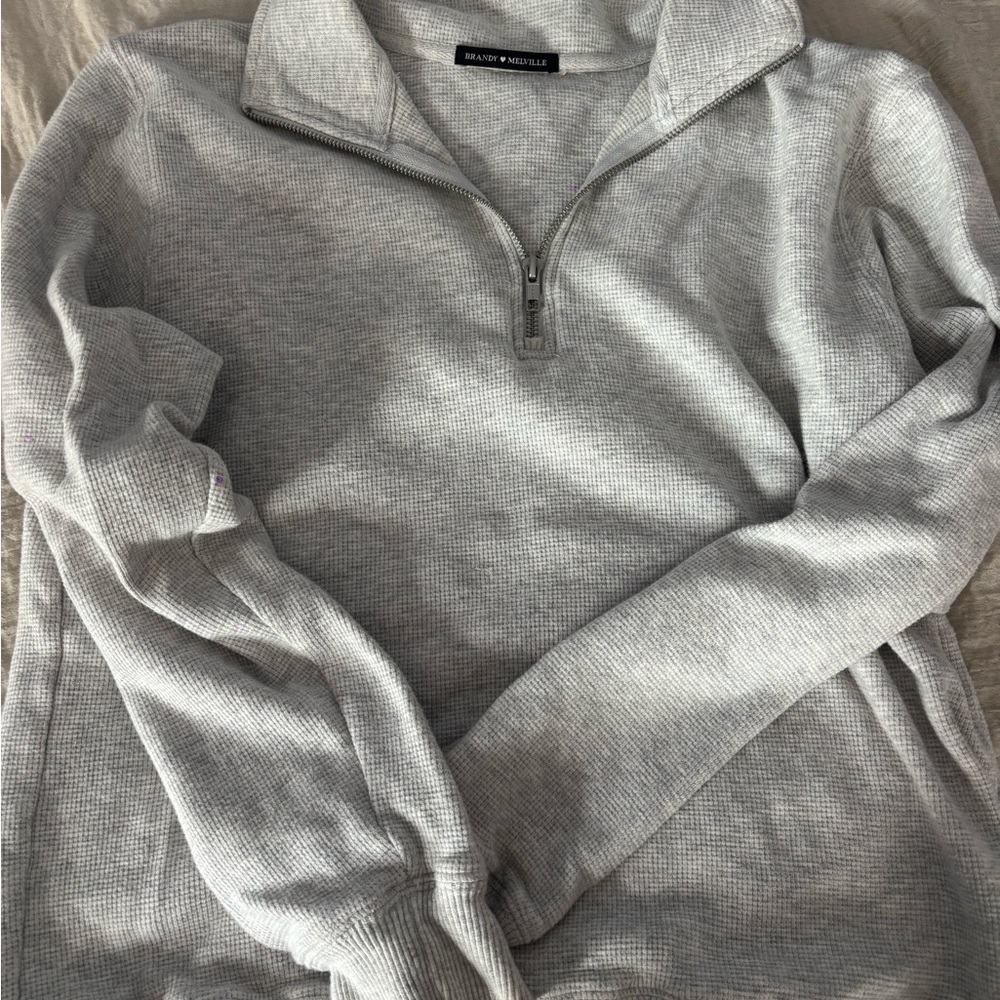 Gray Quarter-Zip Sweater